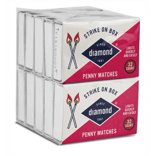 Diamond 2-3/8 In. 32-Count Strike on Box Pocket Matches (10-Pack)